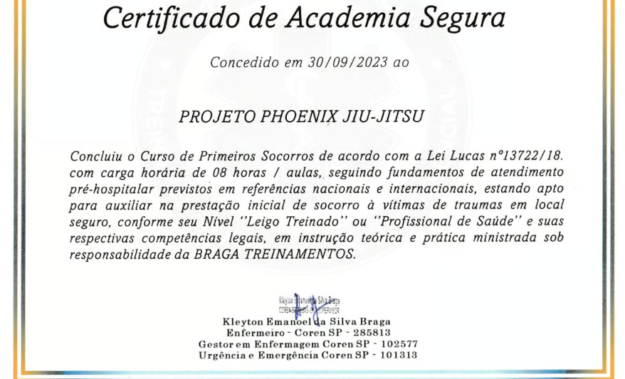Certificado Academia Segura